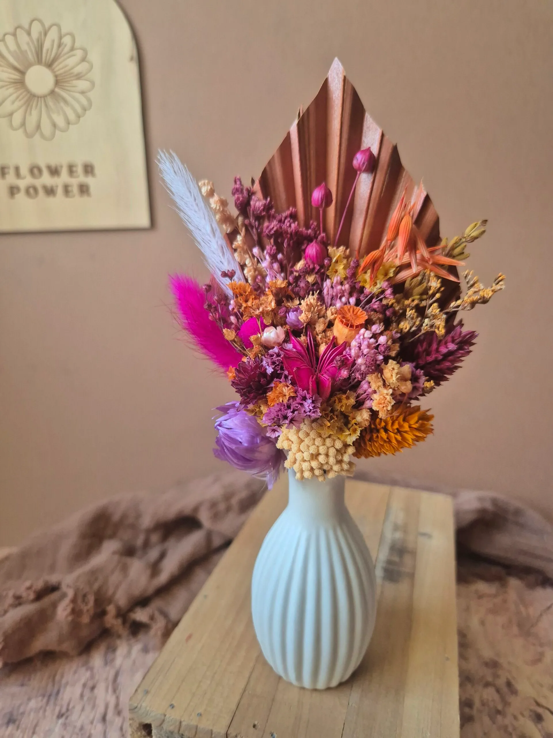 Mini bouquet de fleurs séchées avec son vase – Image 13