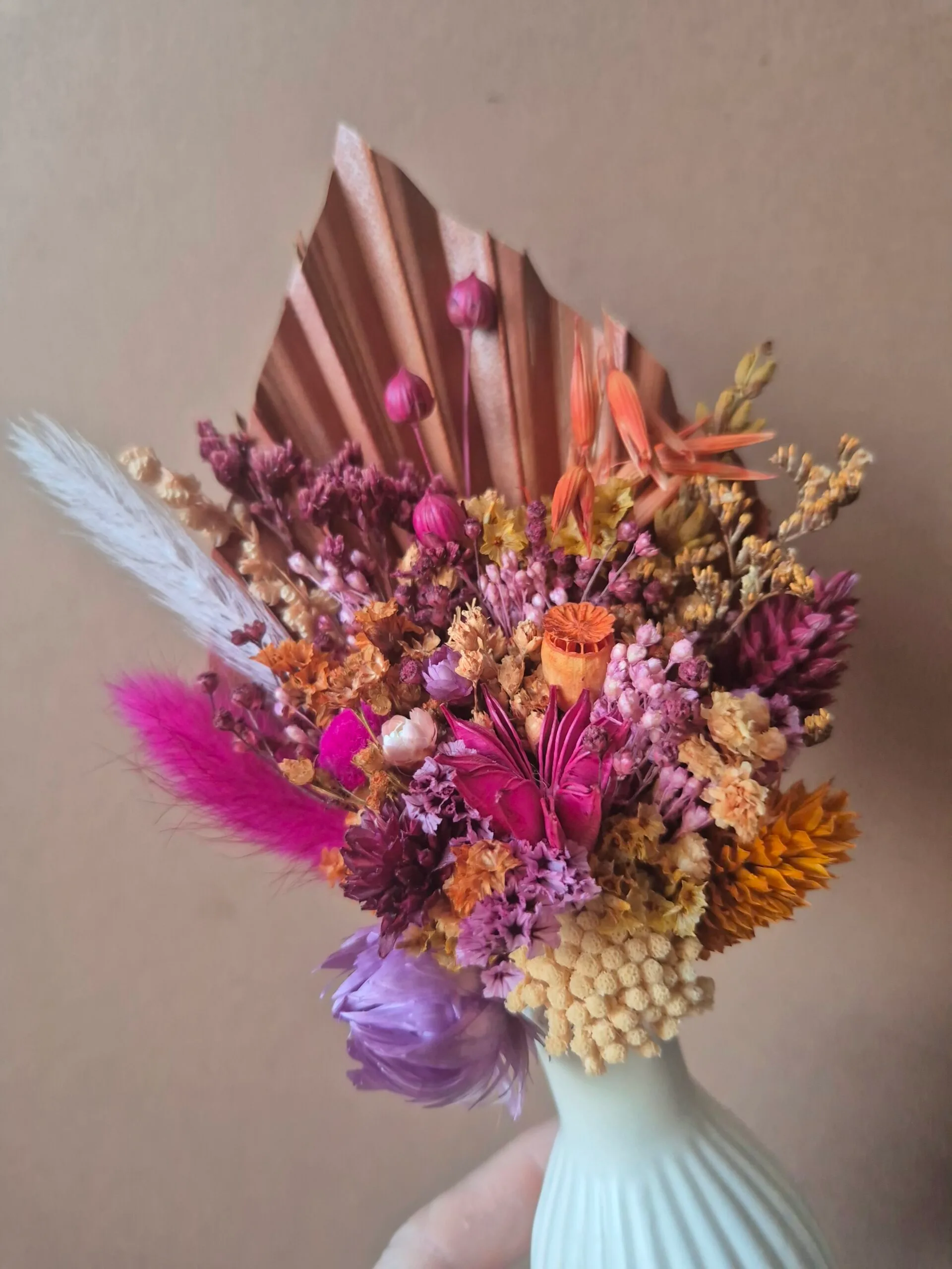 Mini bouquet de fleurs séchées avec son vase – Image 15