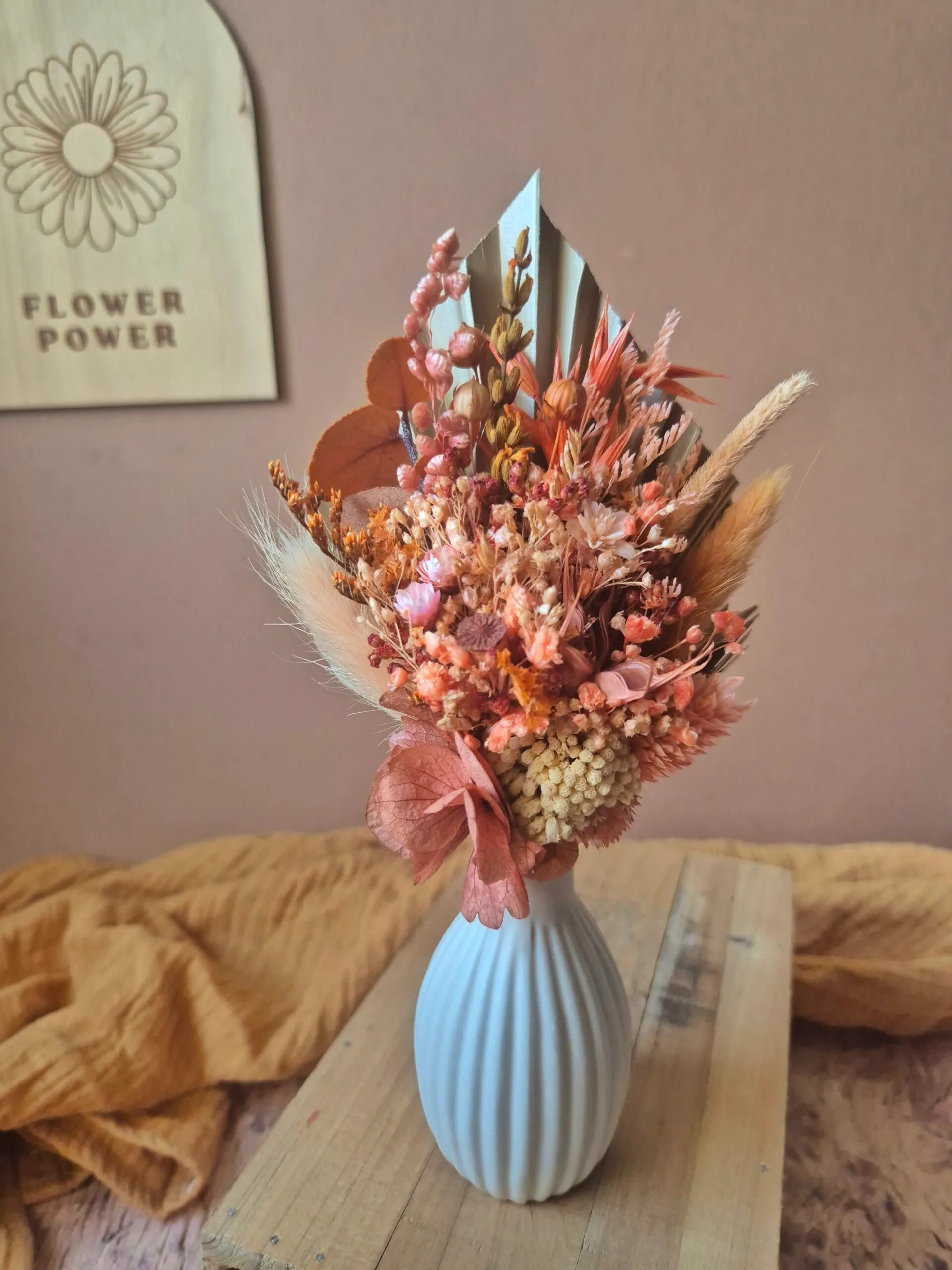 Mini bouquet de fleurs séchées avec son vase – Image 16