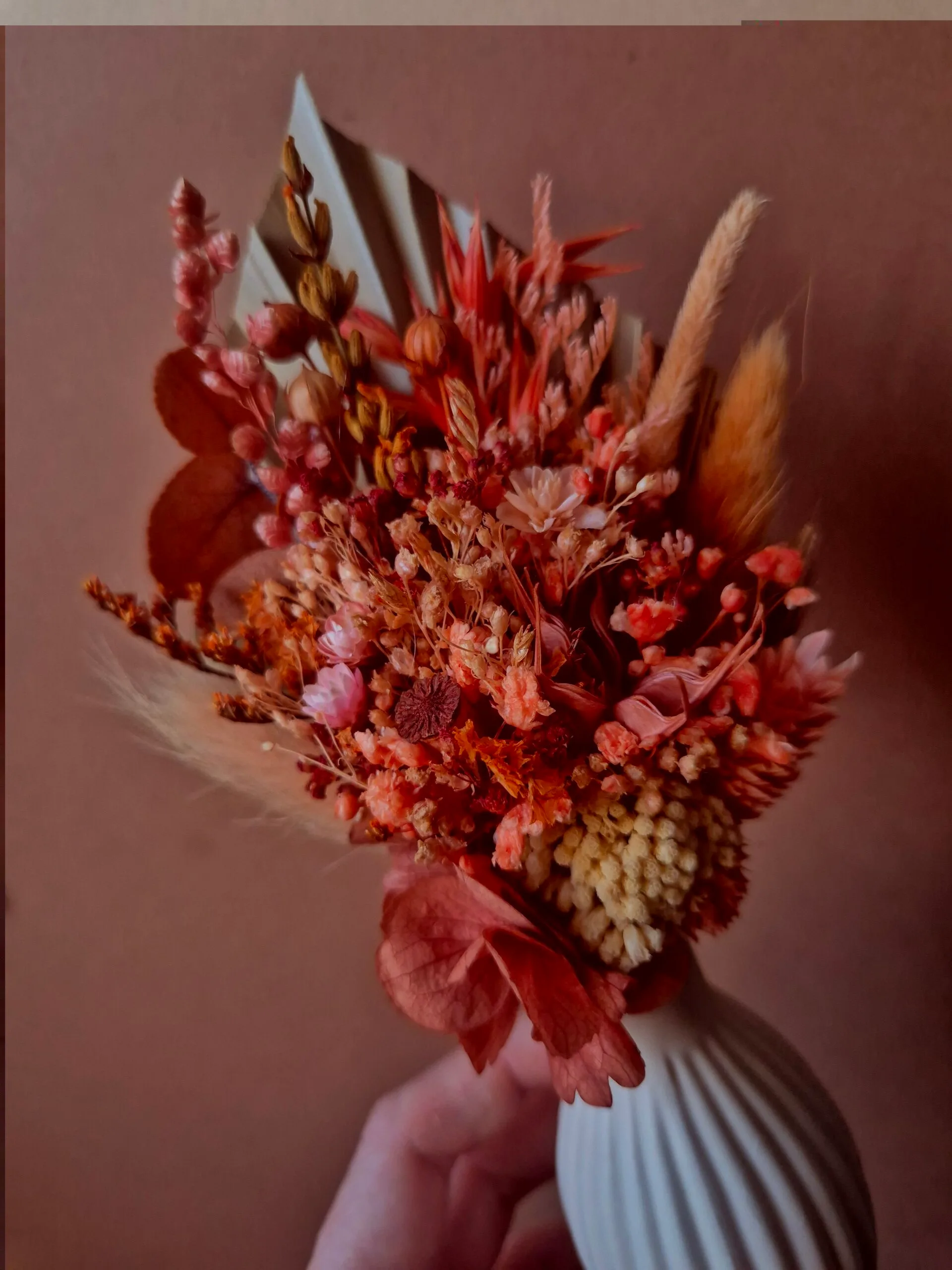 Mini bouquet de fleurs séchées avec son vase – Image 18