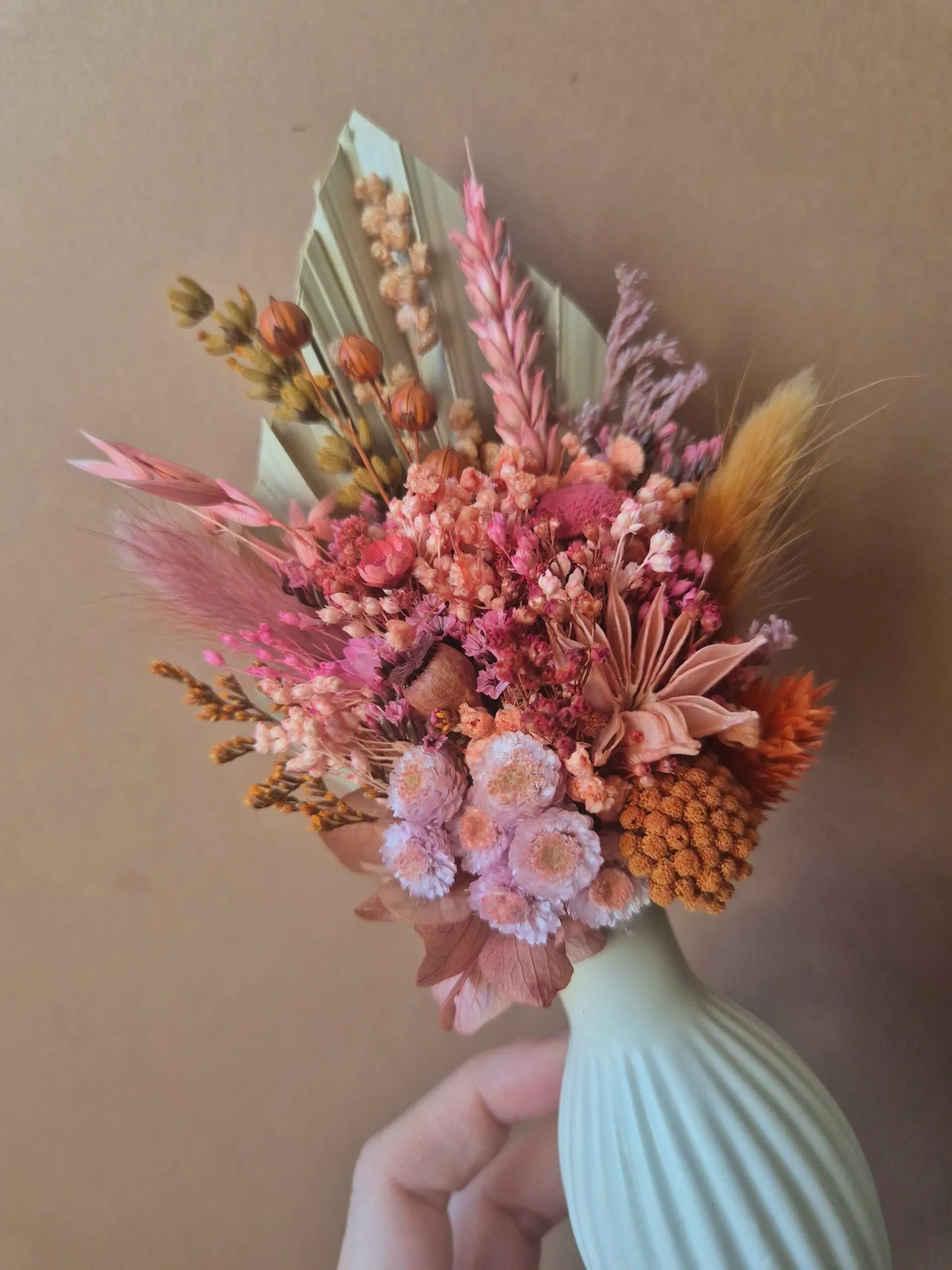 Mini bouquet de fleurs séchées avec son vase – Image 27