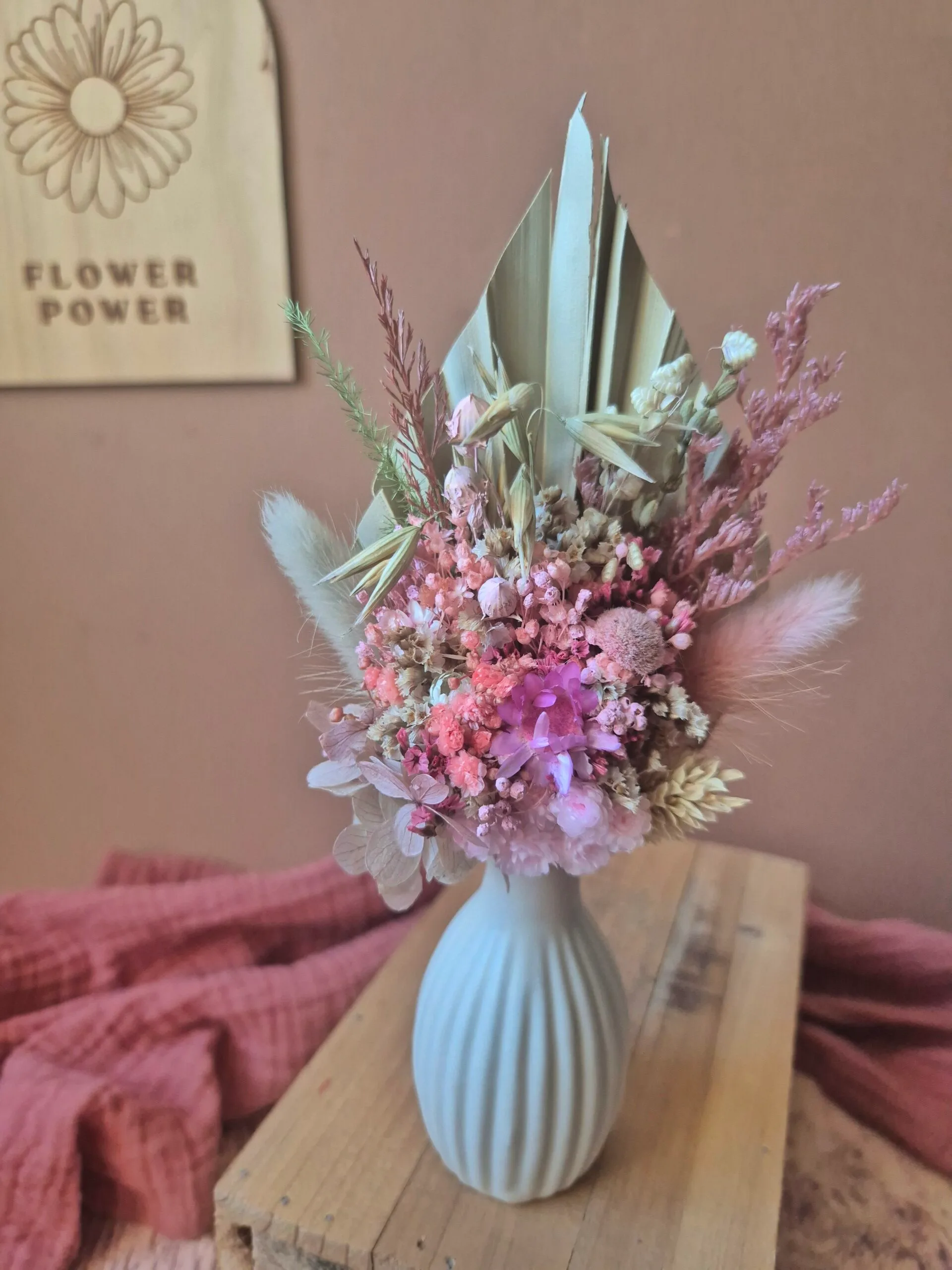 Mini bouquet de fleurs séchées avec son vase – Image 28