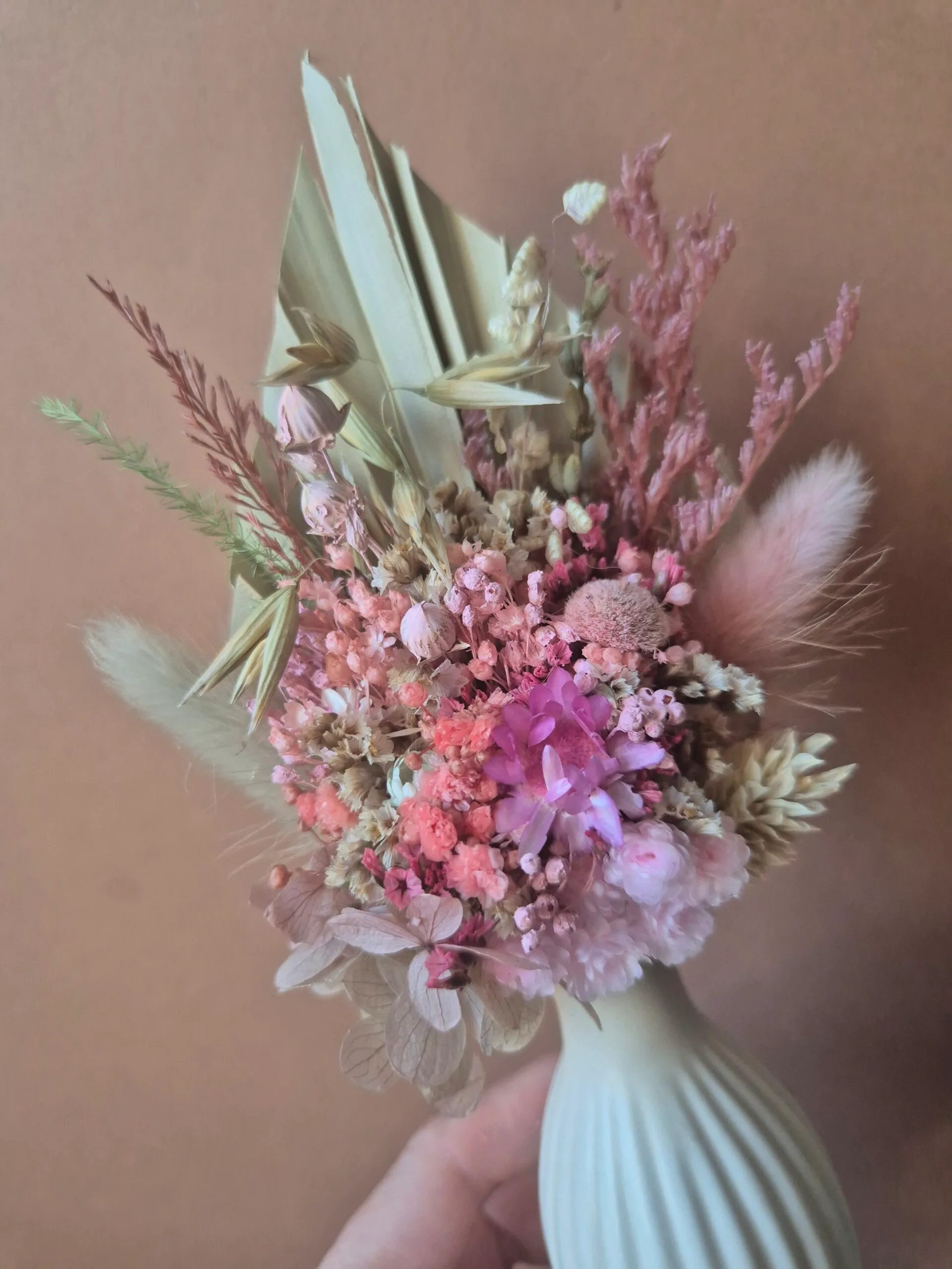 Mini bouquet de fleurs séchées avec son vase – Image 30