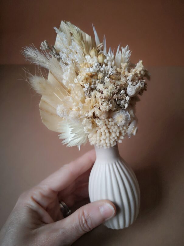 Mini bouquet de fleurs séchées avec son vase – Image 14