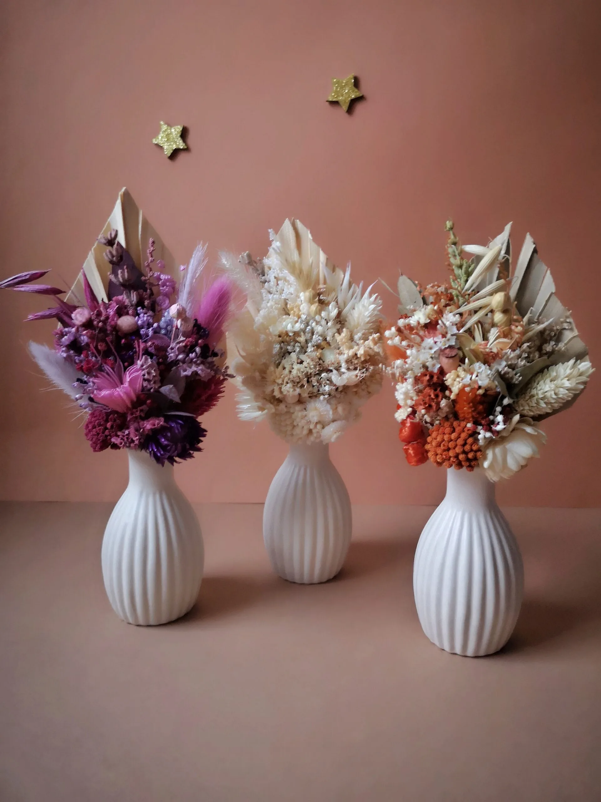 Mini bouquet de fleurs séchées avec son vase – Image 3