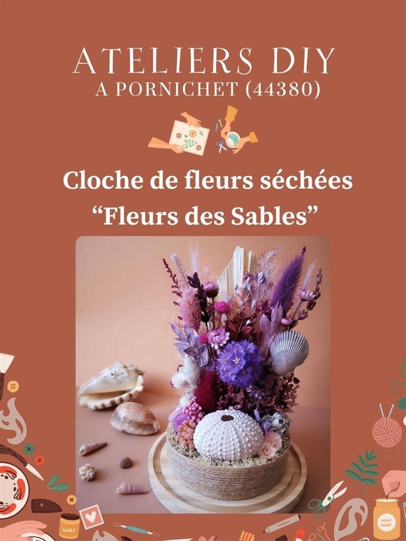 Atelier cloche de fleurs séchées et coquillages "Fleurs des sables"