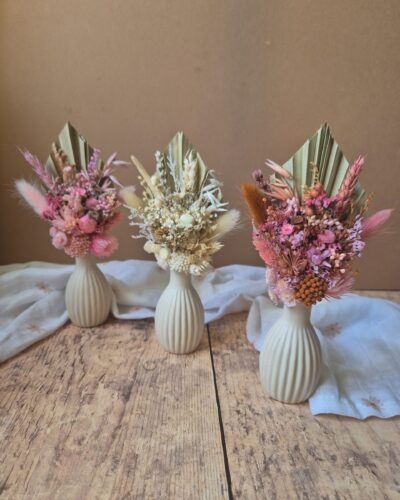 3 mini bouquets de fleurs séchées pour Léa