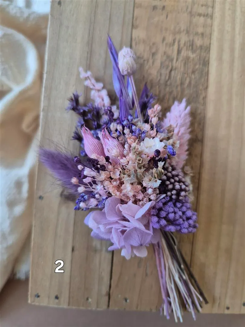 Aimant fleuri mini bouquet de fleurs séchées - cadeau de fin d'année scolaire (maîtresse, ATSEM, nounou) – Image 3