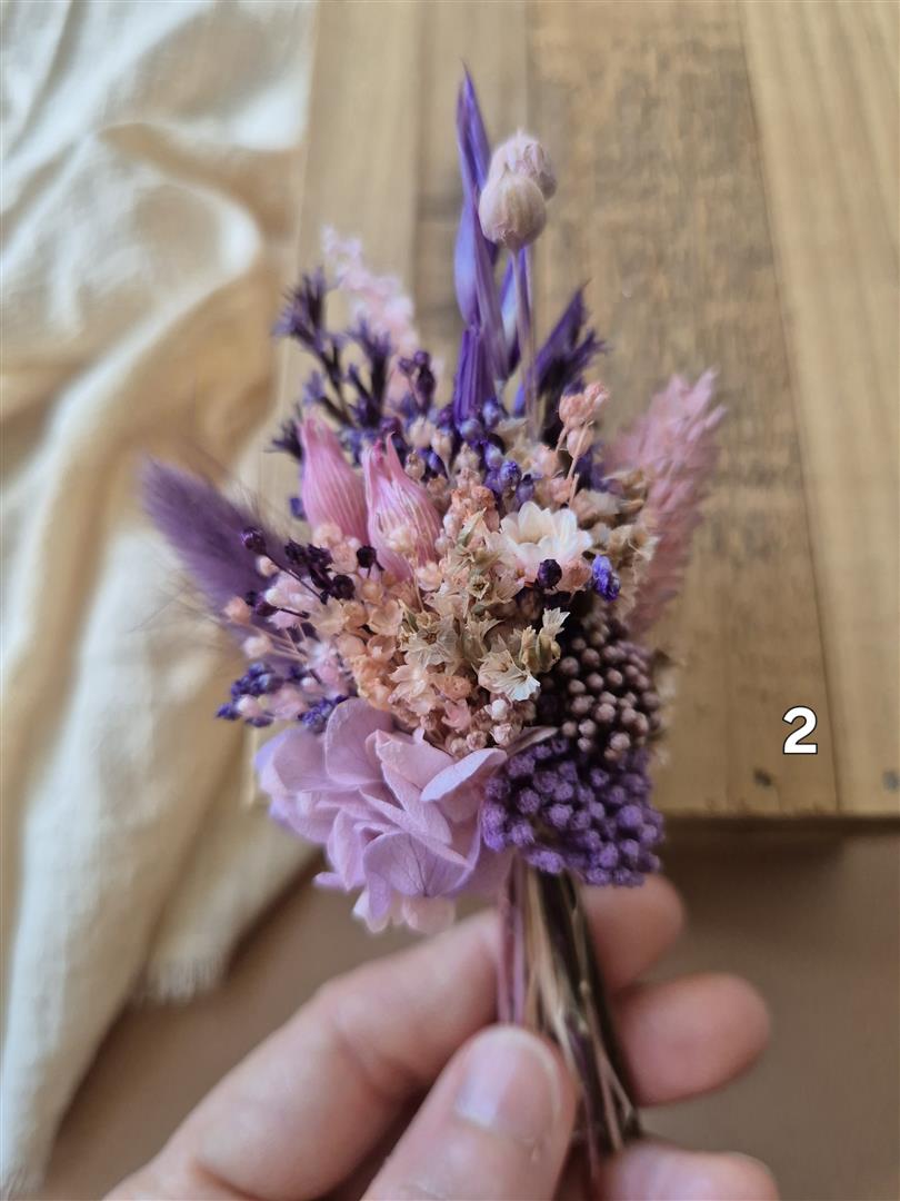 Aimant fleuri mini bouquet de fleurs séchées - cadeau de fin d'année scolaire (maîtresse, ATSEM, nounou) – Image 2