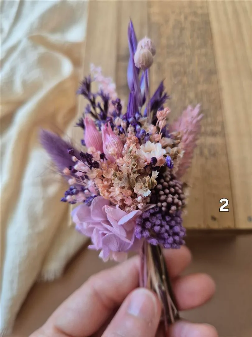 Aimant fleuri mini bouquet de fleurs séchées - cadeau de fin d'année scolaire (maîtresse, ATSEM, nounou) – Image 2