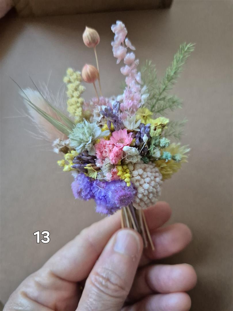 Aimant fleuri mini bouquet de fleurs séchées - cadeau de fin d'année scolaire (maîtresse, ATSEM, nounou) – Image 10