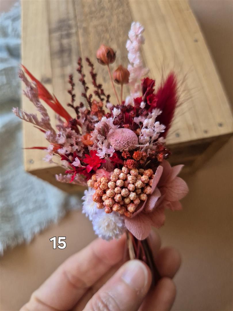 Aimant fleuri mini bouquet de fleurs séchées - cadeau de fin d'année scolaire (maîtresse, ATSEM, nounou) – Image 12