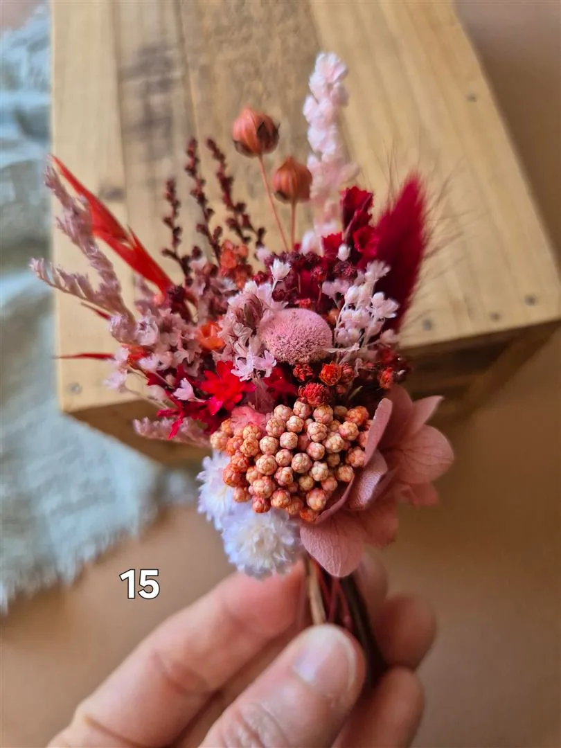 Aimant fleuri mini bouquet de fleurs séchées - cadeau de fin d'année scolaire (maîtresse, ATSEM, nounou) – Image 8