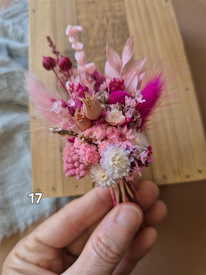 Aimant fleuri mini bouquet de fleurs séchées - cadeau de fin d'année scolaire (maîtresse, ATSEM, nounou) – Image 14