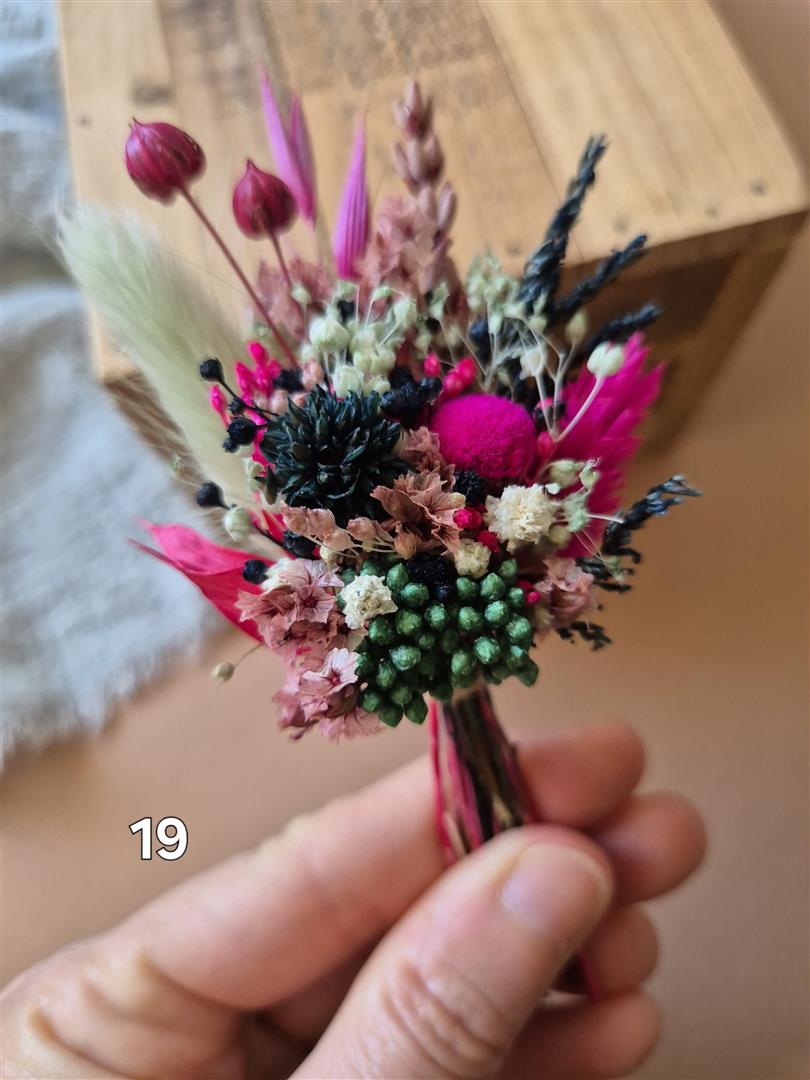 Aimant fleuri mini bouquet de fleurs séchées - cadeau de fin d'année scolaire (maîtresse, ATSEM, nounou) – Image 16