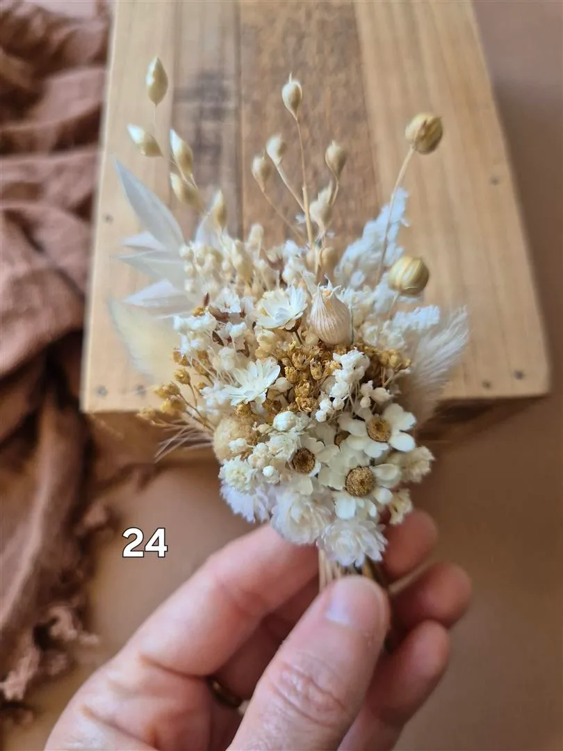 Aimant fleuri mini bouquet de fleurs séchées - cadeau de fin d'année scolaire (maîtresse, ATSEM, nounou) – Image 16