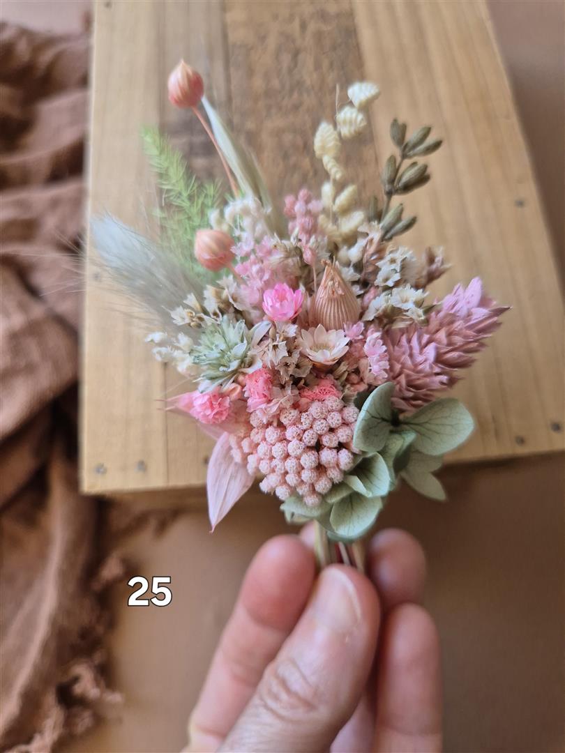 Aimant fleuri mini bouquet de fleurs séchées - cadeau de fin d'année scolaire (maîtresse, ATSEM, nounou) – Image 22