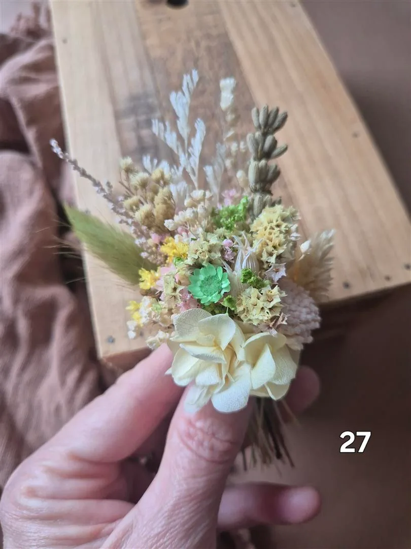 Aimant fleuri mini bouquet de fleurs séchées - cadeau de fin d'année scolaire (maîtresse, ATSEM, nounou) – Image 18