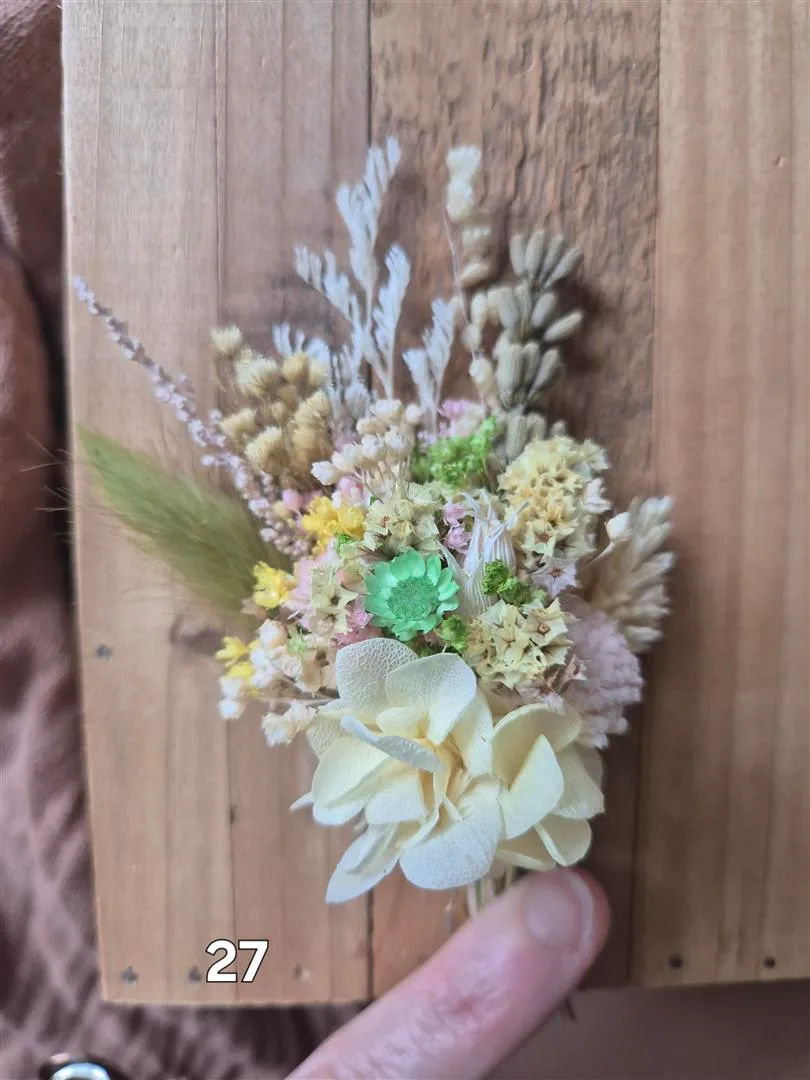 Aimant fleuri mini bouquet de fleurs séchées - cadeau de fin d'année scolaire (maîtresse, ATSEM, nounou) – Image 19