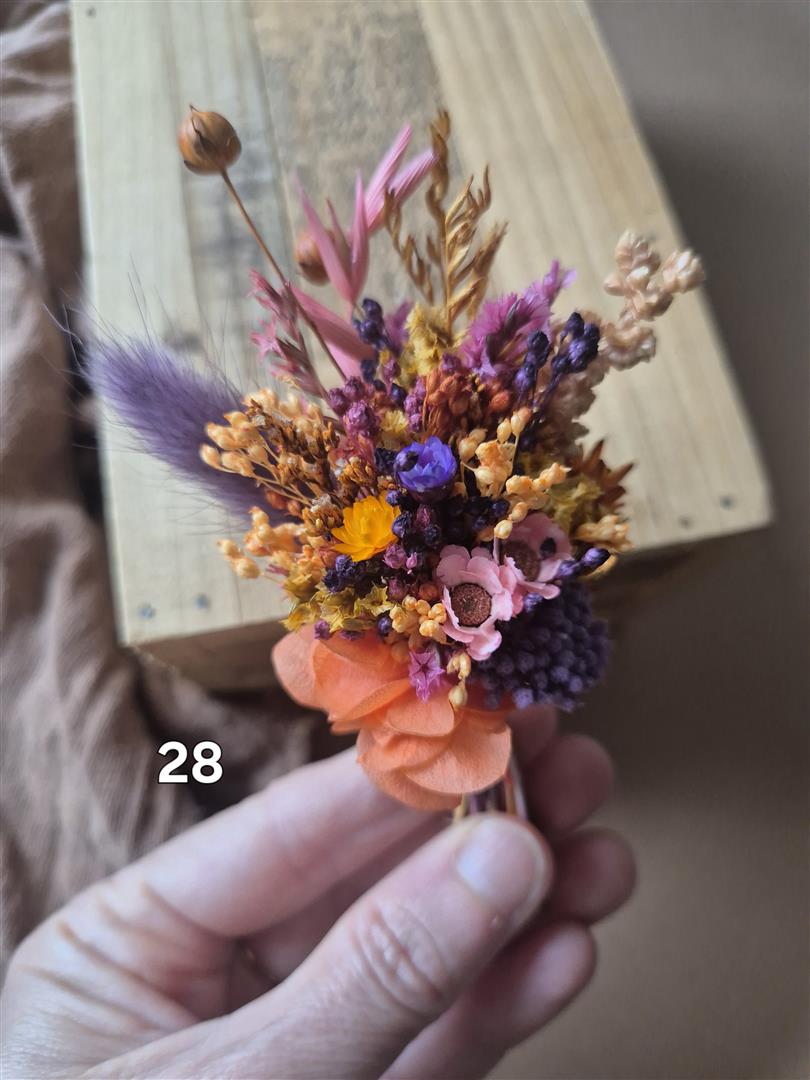 Aimant fleuri mini bouquet de fleurs séchées - cadeau de fin d'année scolaire (maîtresse, ATSEM, nounou) – Image 26