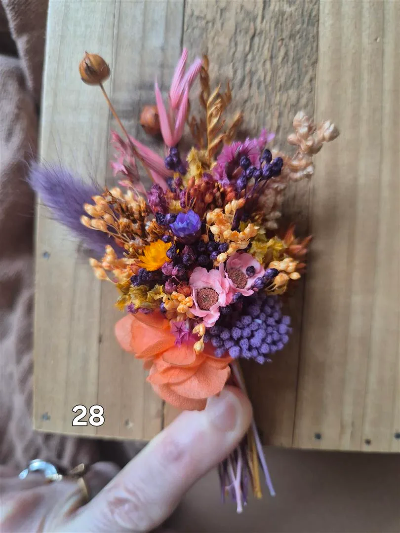 Aimant fleuri mini bouquet de fleurs séchées - cadeau de fin d'année scolaire (maîtresse, ATSEM, nounou) – Image 21