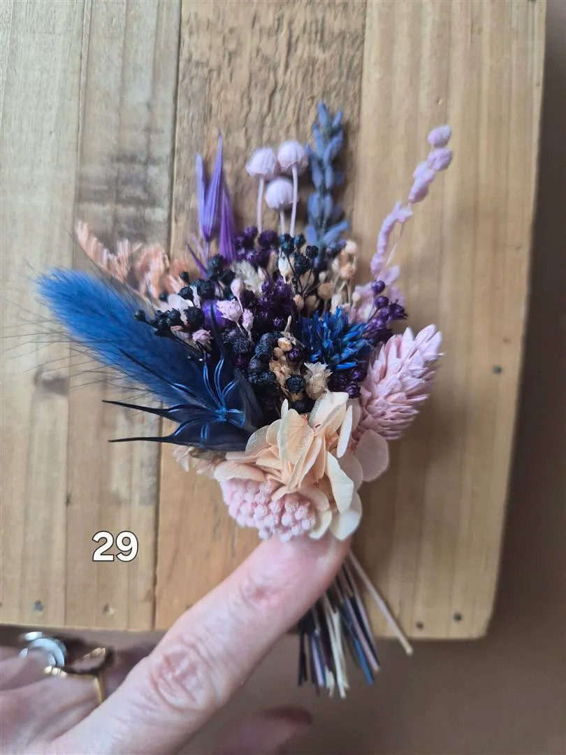Aimant fleuri mini bouquet de fleurs séchées - cadeau de fin d'année scolaire (maîtresse, ATSEM, nounou) – Image 23