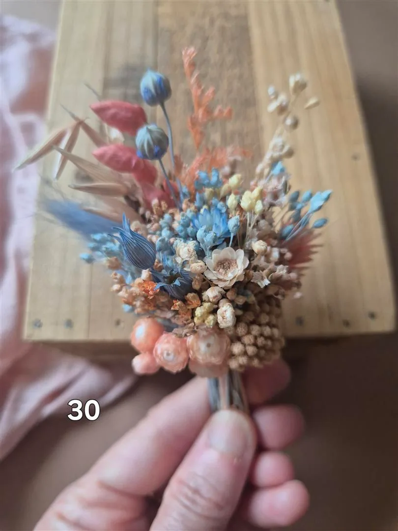 Aimant fleuri mini bouquet de fleurs séchées - cadeau de fin d'année scolaire (maîtresse, ATSEM, nounou) – Image 24