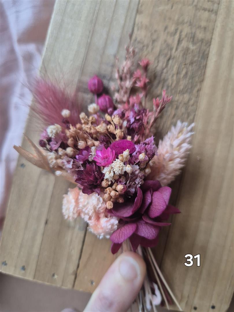 Aimant fleuri mini bouquet de fleurs séchées - cadeau de fin d'année scolaire (maîtresse, ATSEM, nounou) – Image 33