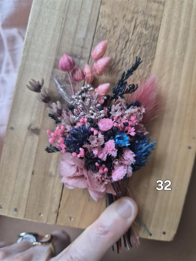 Aimant fleuri mini bouquet de fleurs séchées - cadeau de fin d'année scolaire (maîtresse, ATSEM, nounou) – Image 35