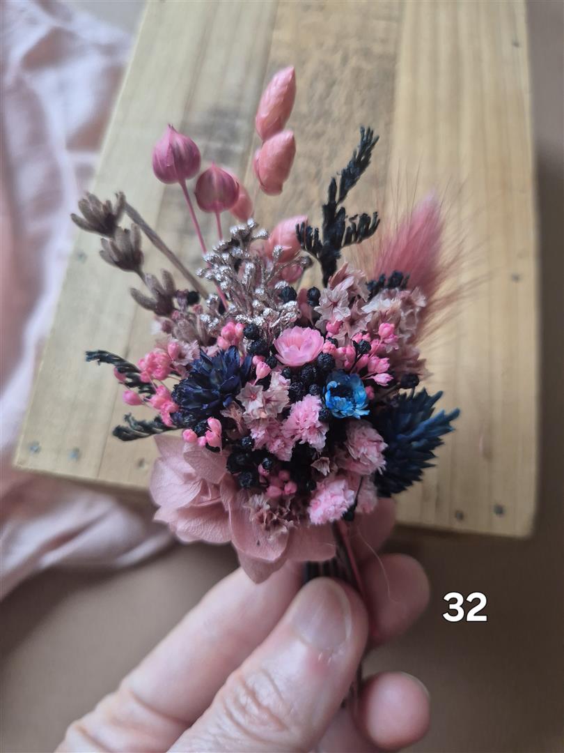 Aimant fleuri mini bouquet de fleurs séchées - cadeau de fin d'année scolaire (maîtresse, ATSEM, nounou) – Image 34