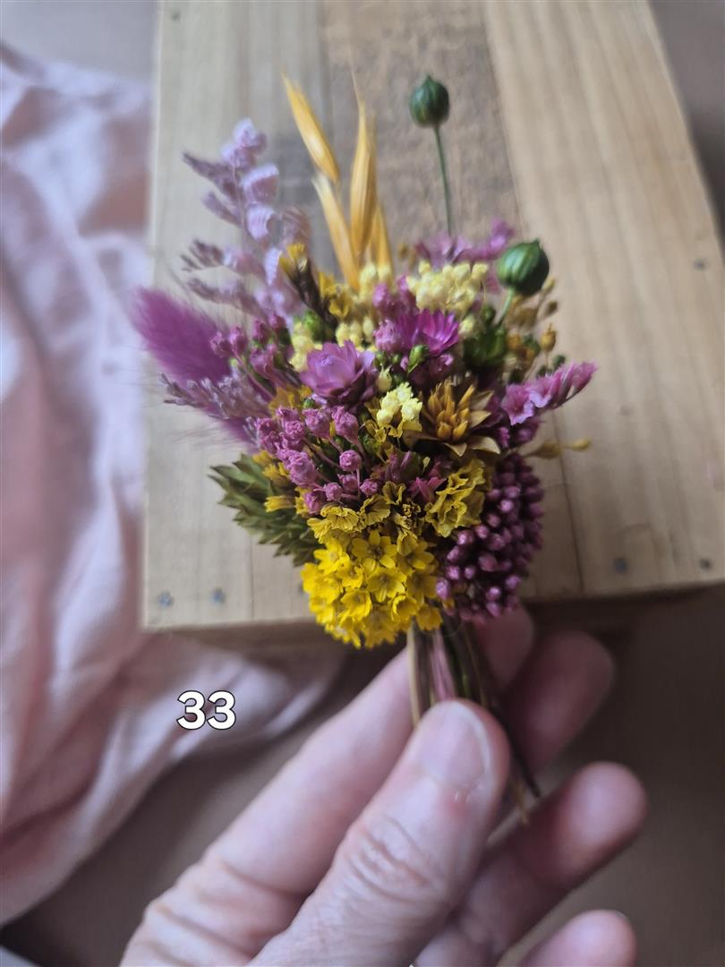 Aimant fleuri mini bouquet de fleurs séchées - cadeau de fin d'année scolaire (maîtresse, ATSEM, nounou) – Image 36