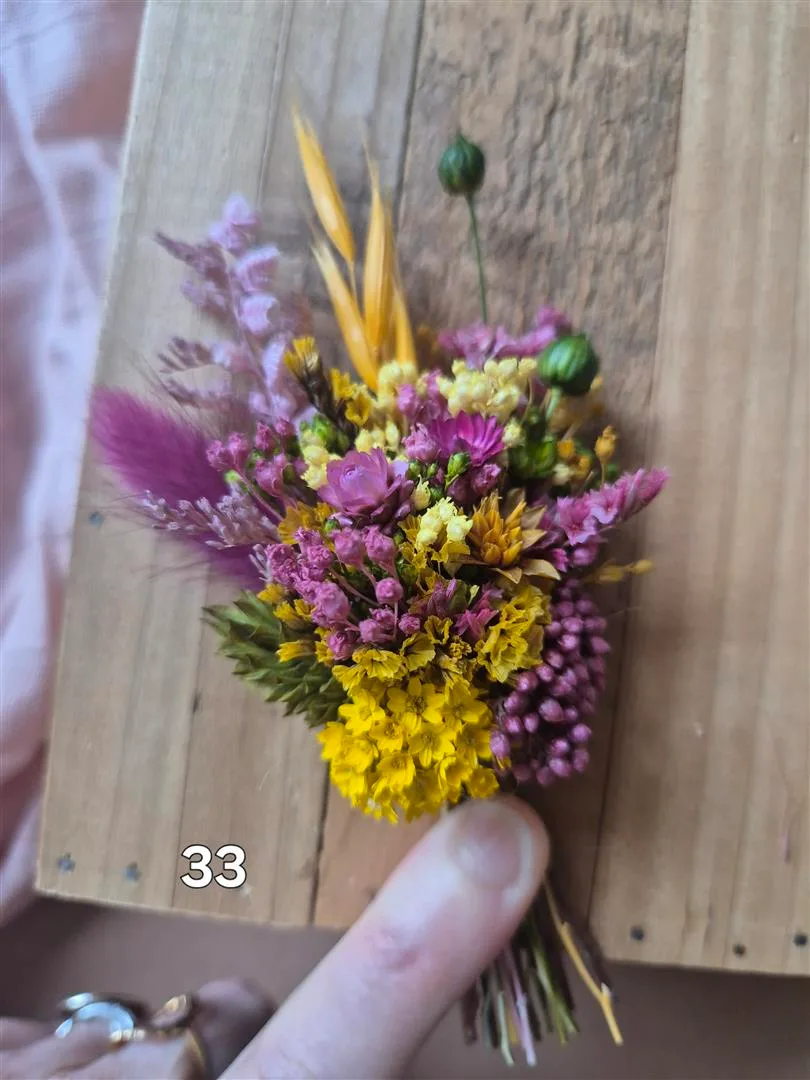 Aimant fleuri mini bouquet de fleurs séchées - cadeau de fin d'année scolaire (maîtresse, ATSEM, nounou) – Image 31
