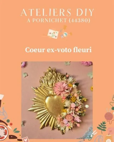 Atelier cœur ex-voto fleuri