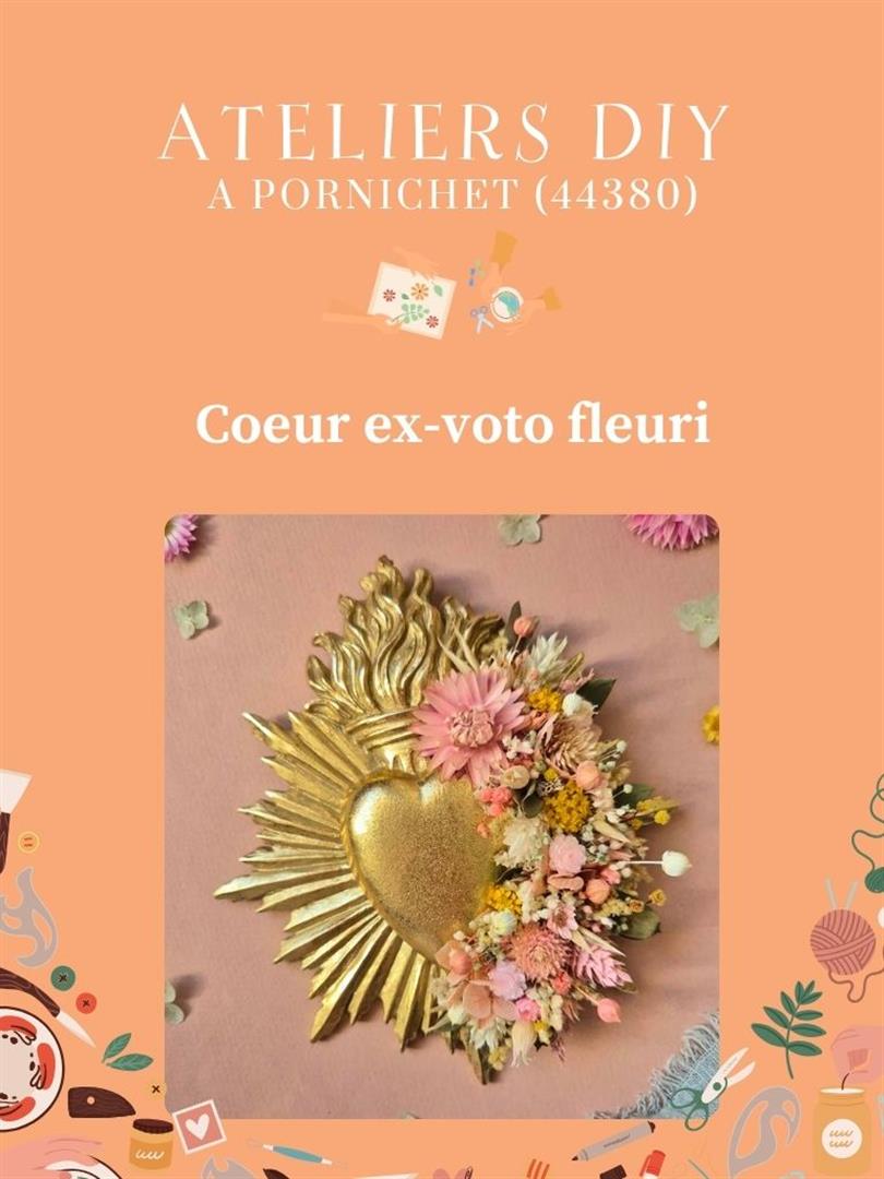 Atelier cœur ex-voto fleuri