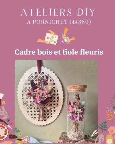 Atelier DIY – Petit cadre en bois et fiole fleuris