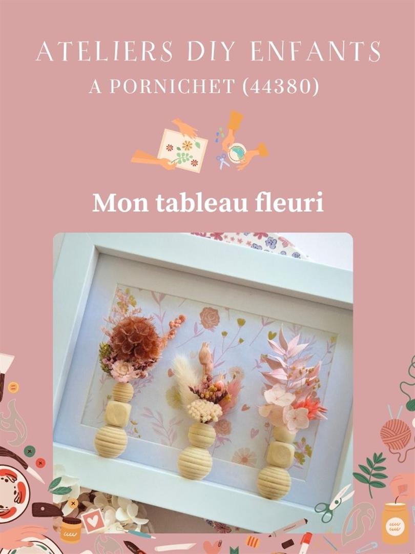 Atelier enfants "Mon tableau fleuri" en fleurs séchées