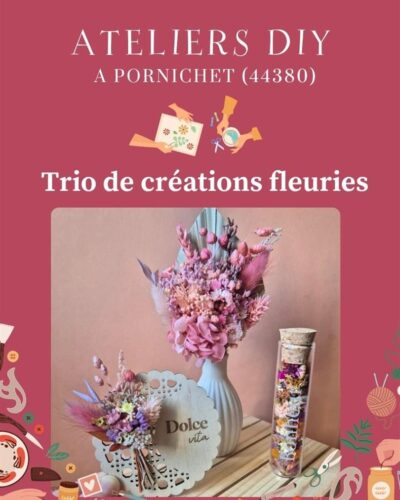 Atelier fleurs séchées : trio de créations