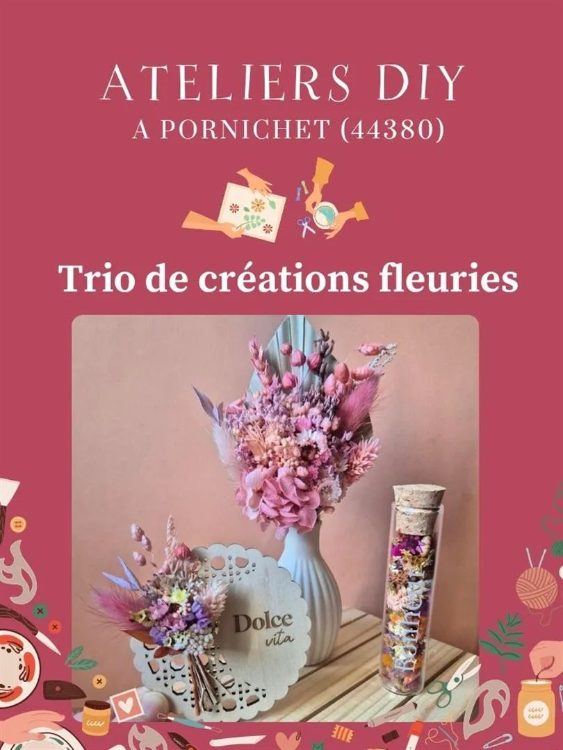 Atelier fleurs séchées : trio de créations