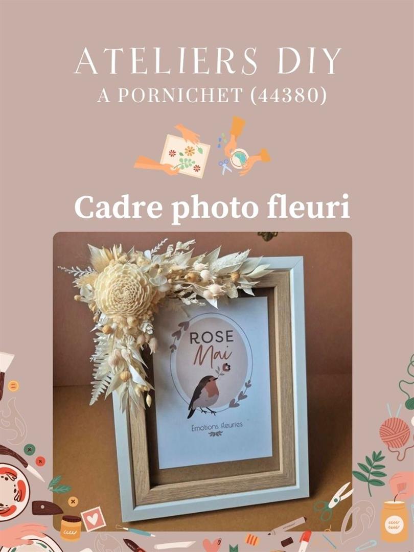 Atelier fleurs séchées Cadre photo fleuri