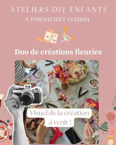 Atelier enfants Duo de créations en fleurs séchées