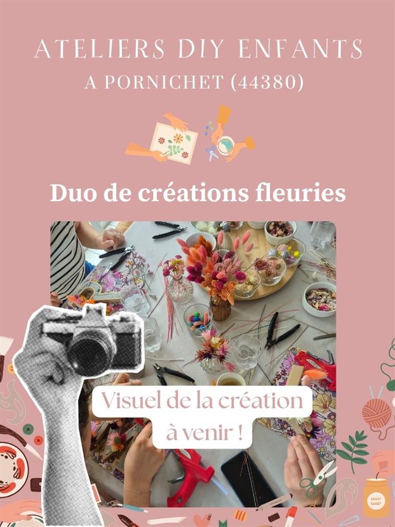 Atelier enfants Duo de créations en fleurs séchées